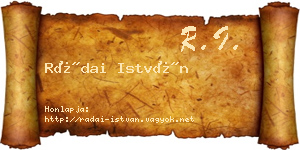 Rádai István névjegykártya